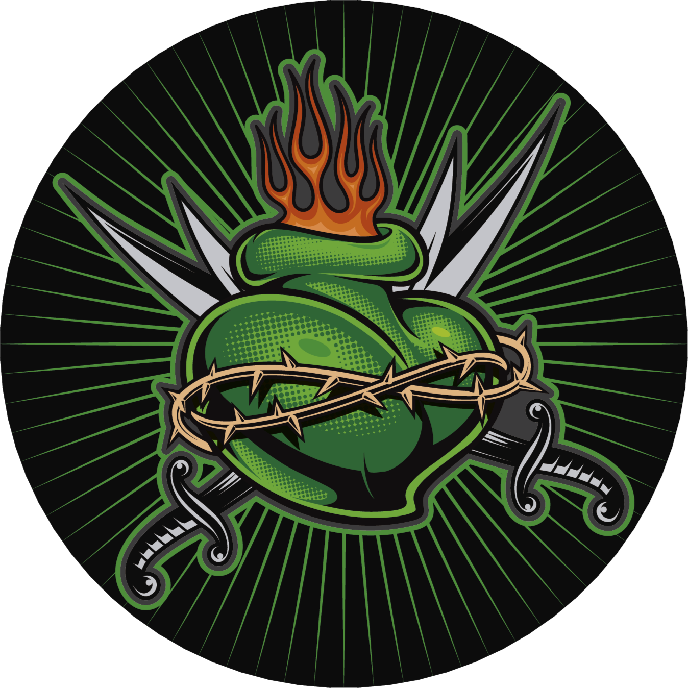 Brennende sverdhjerte vinyl teppe spill - Tenstickers