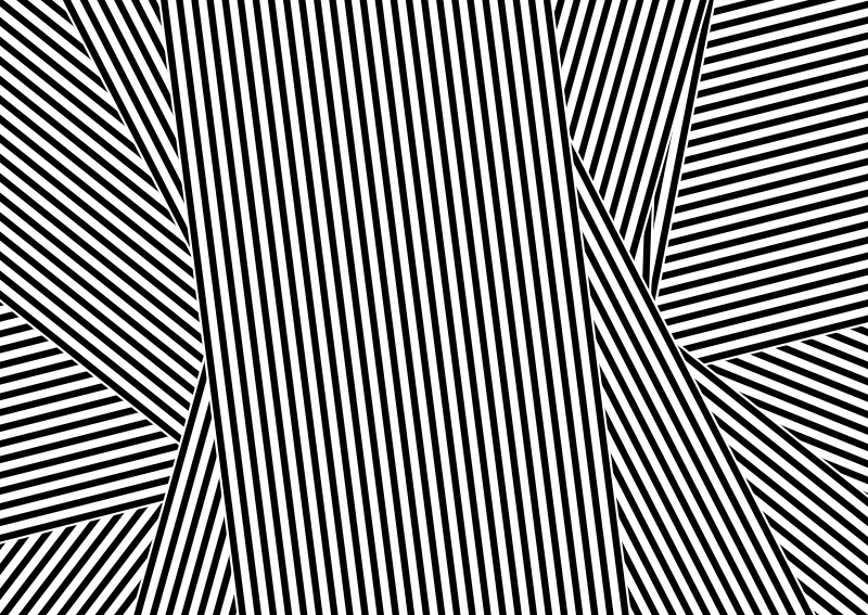 Svart hvitt stripete vinyl teppe til stue - Tenstickers