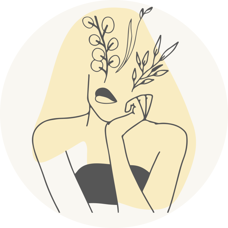 Elegant strekkunst vinyl teppe blomster og planter - Tenstickers