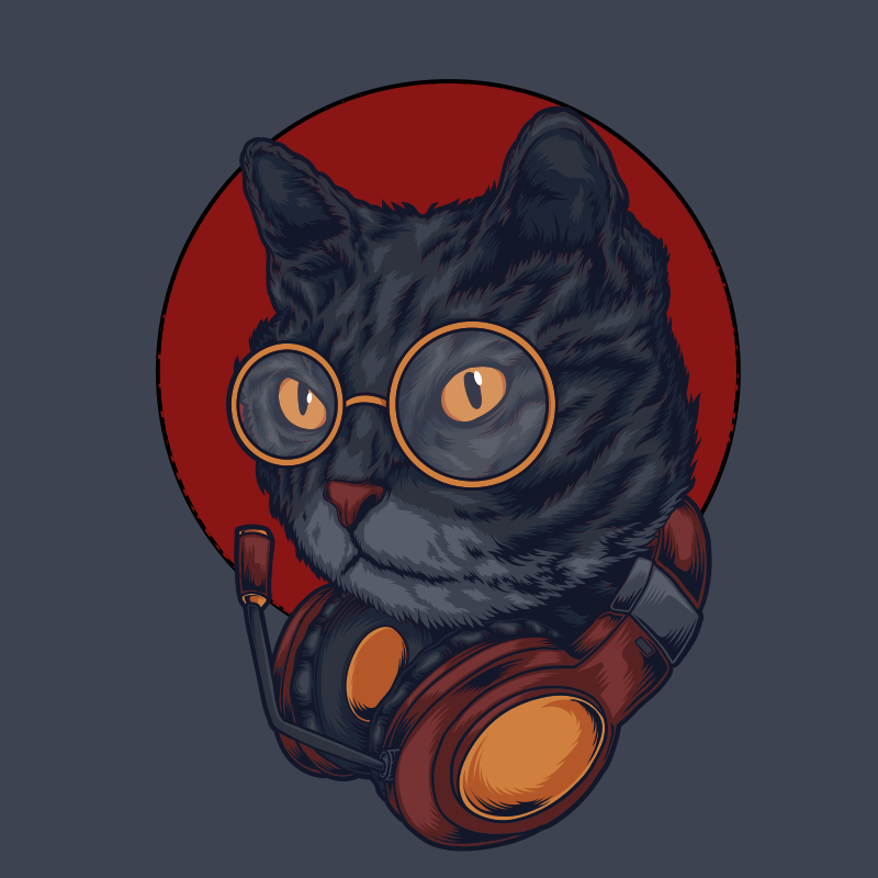 Astronaut kattedyr vinyl teppe dyr - Tenstickers