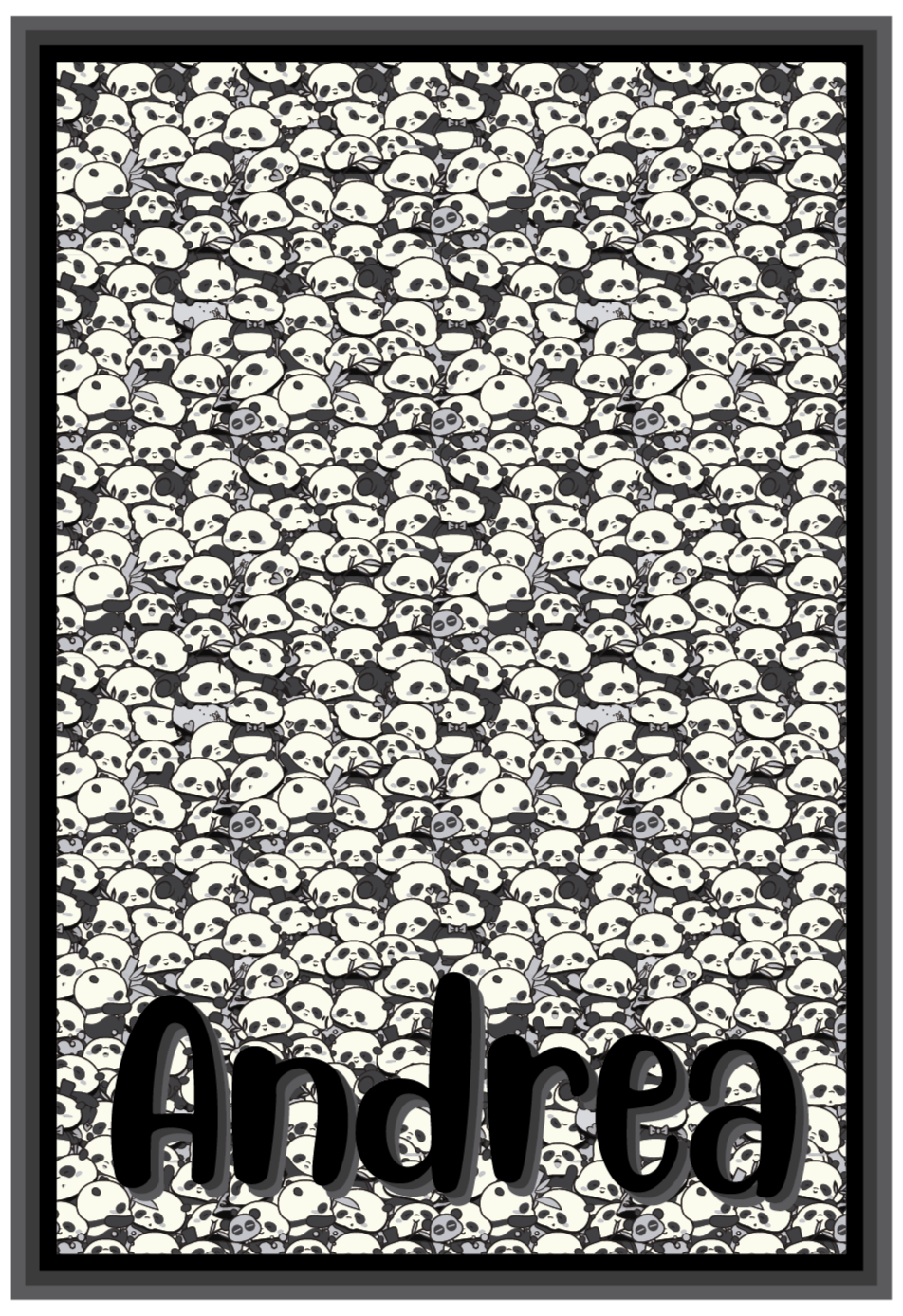 Vakre pandaer med navn dyre vinyl teppe - Tenstickers