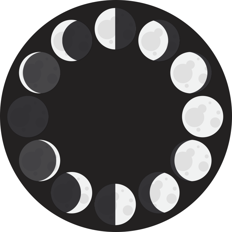 Månefaser moderne vinyl teppe - Tenstickers