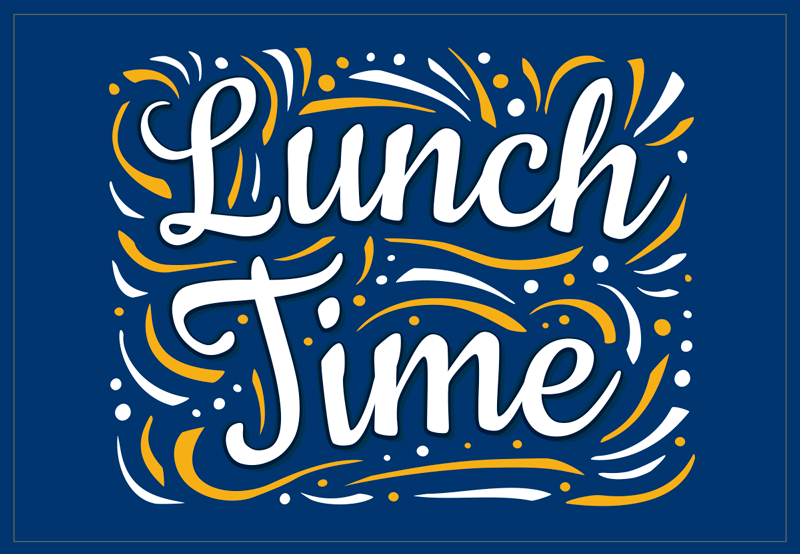 Dekorativt lunch time tekst vinylteppe - Tenstickers
