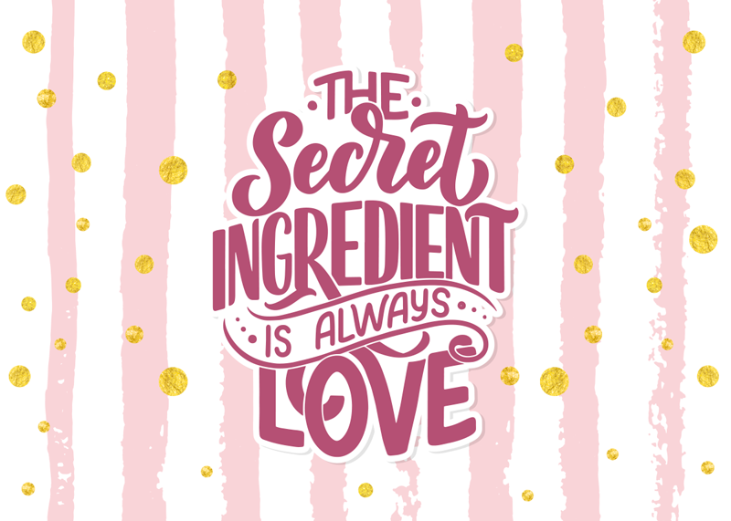 Secret ingredient is love stat vinyl teppe - Tenstickers