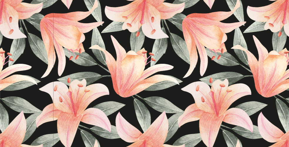 Floral bris bilder vinyl teppe blomster og planter - Tenstickers