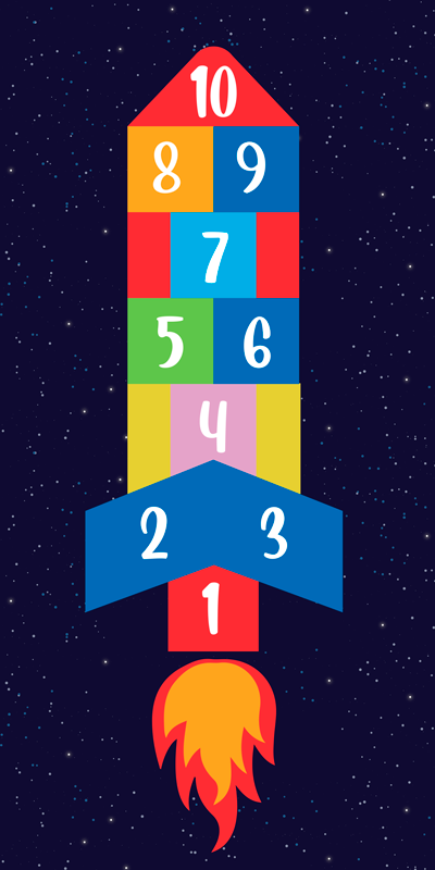 Vinyl teppehoppspill for barn - Tenstickers