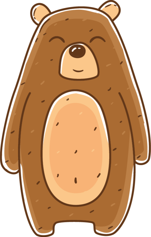 Bjørne illustrasjon vinyl teppe dyr - Tenstickers