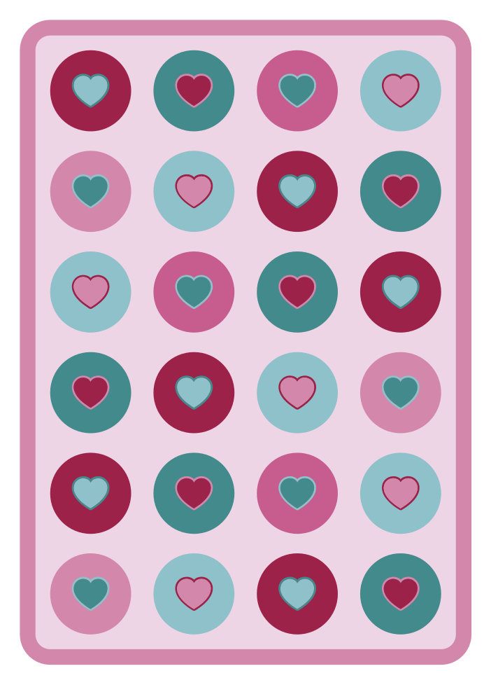 Hjerter mønster barn vinyl teppe - Tenstickers