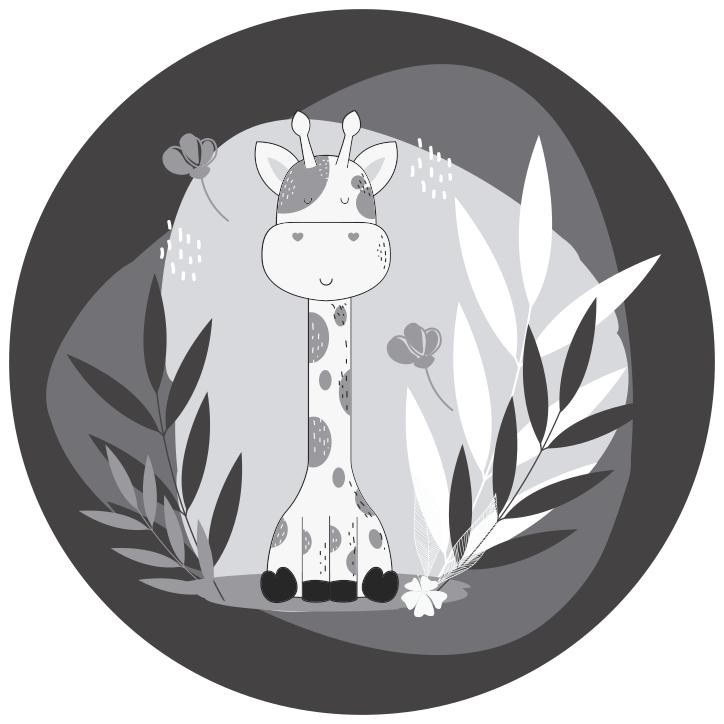 Giraff barnehage tema vinyl teppe baby - Tenstickers