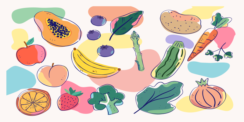 Fargerike frukter. Fliser på kjøkkenet - Tenstickers