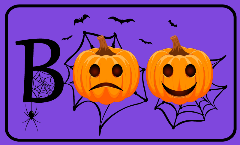 Boo med spindelvev halloween vinyl teppe - Tenstickers