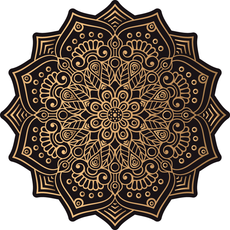 Gyldent mandala vinylteppe - Tenstickers
