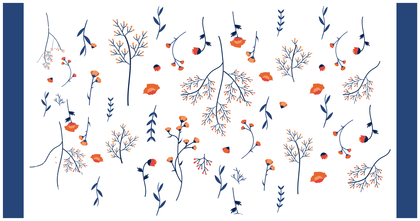 Botaniske og tradisjonelle stiler vinylteppe - Tenstickers