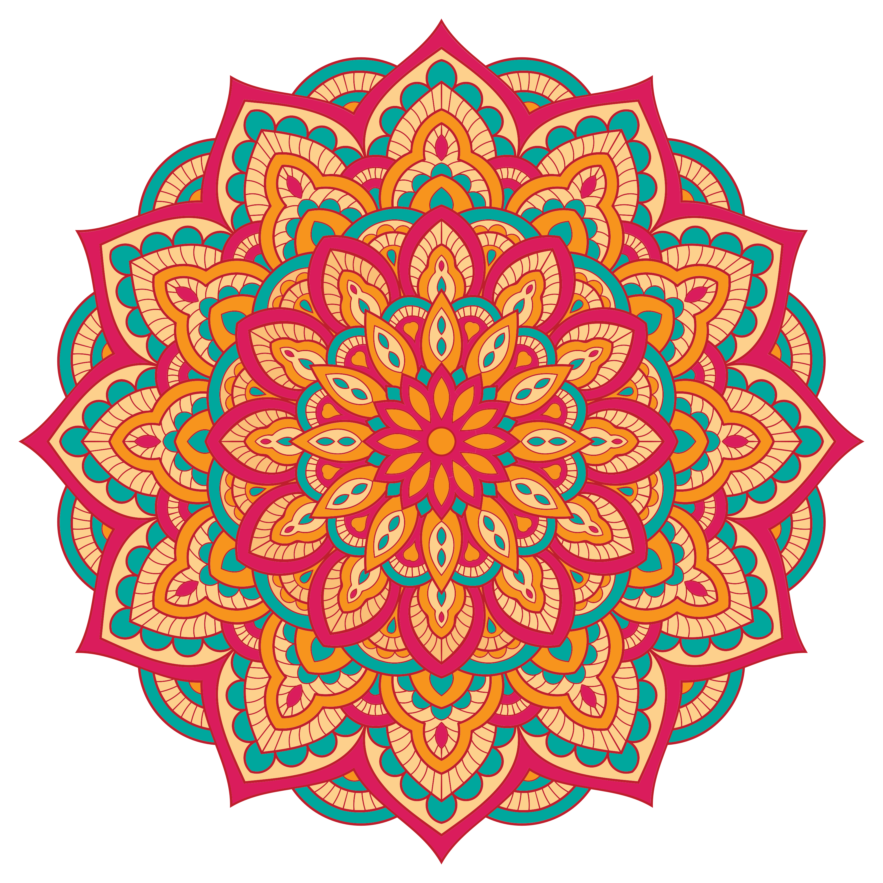 Fargerikt mandalas mandala vinylteppe - Tenstickers
