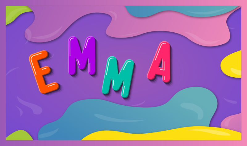 Personlig navn vinyl teppe med navn - Tenstickers