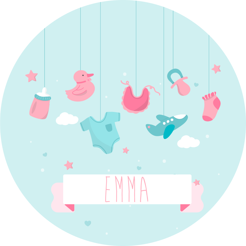 Personlig tilpasset barnehage vinyl teppe baby - Tenstickers