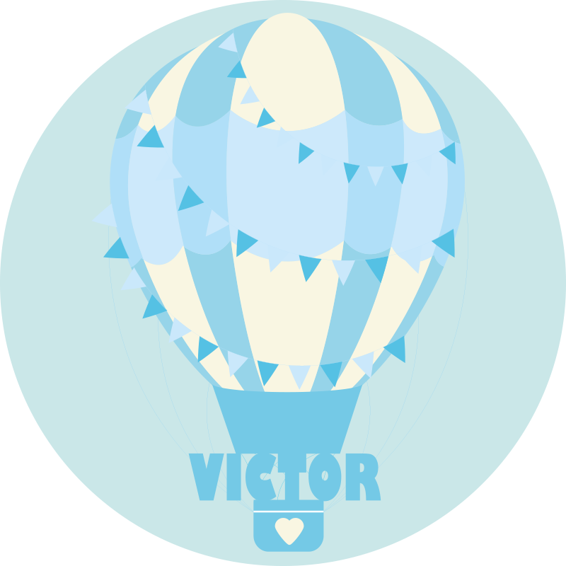 Tilpassbar ballong vinyl teppe med navn - Tenstickers