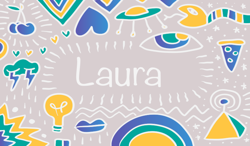 Doodling kunst med navn personlig matte - Tenstickers