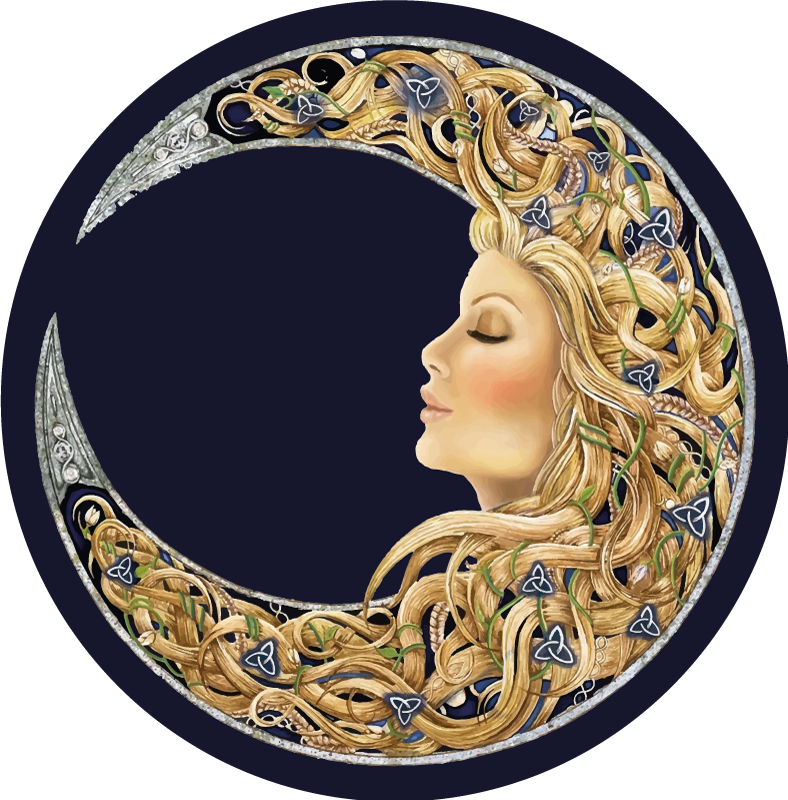 Moon art soveromteppe mystisk - Tenstickers