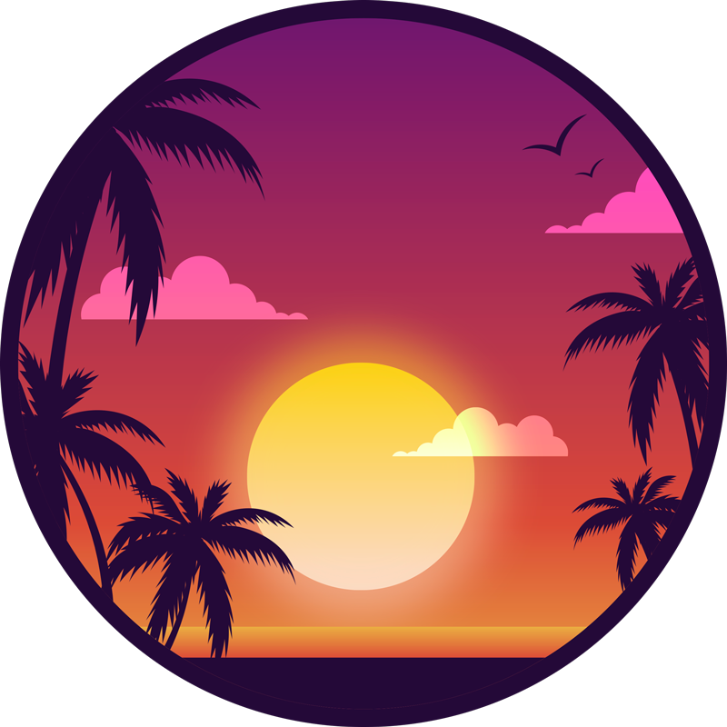 70-tallet solnedgang natur vinylteppe - Tenstickers