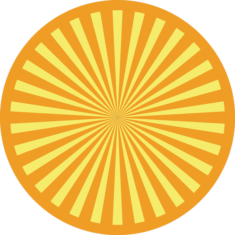 Sunburst sirkulær array Vinyl teppe striper - Tenstickers