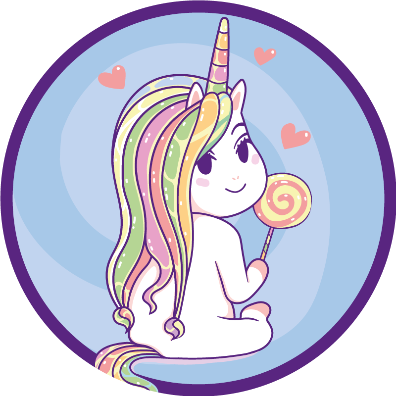 Anime unicorn animal vinylteppe - Tenstickers