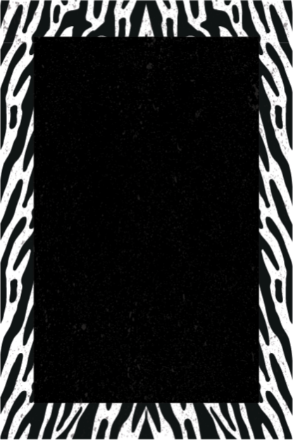 Monokrom sebra vinyl teppe dyreavtrykk - Tenstickers