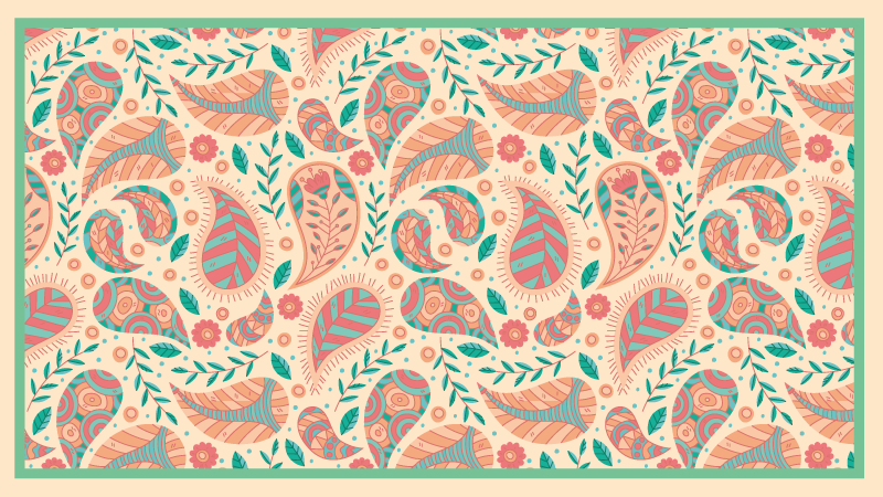 Rektangulært persagrønt etnisk teppe - Tenstickers