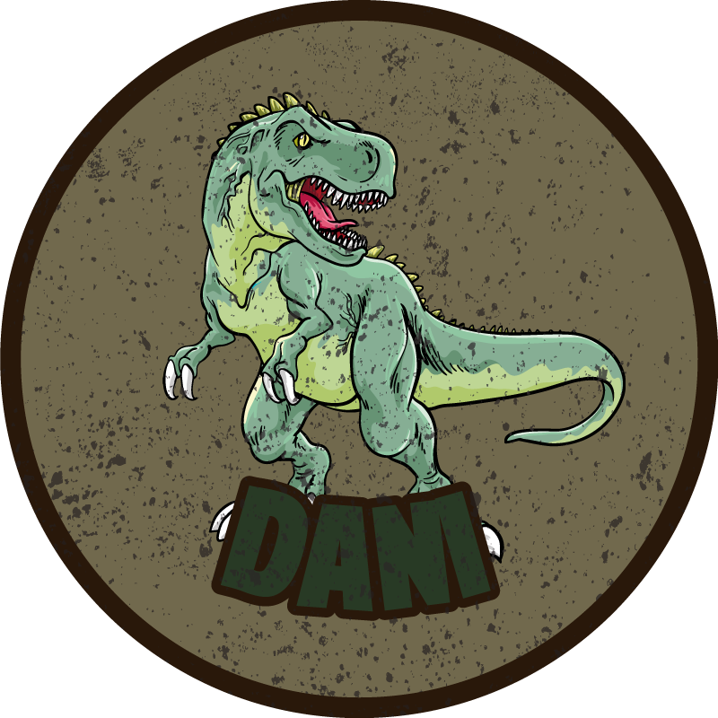 Tilpasset dinosaur vinyl teppe med navn - Tenstickers