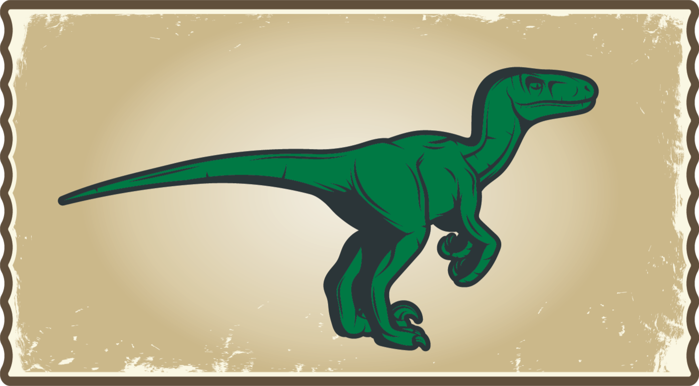 Tegneserie raptor maskot dinosaur dyr teppe - Tenstickers