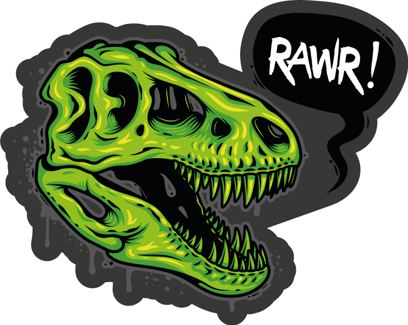 Dinosaur, hode, illustrasjon, med, text - Tenstickers