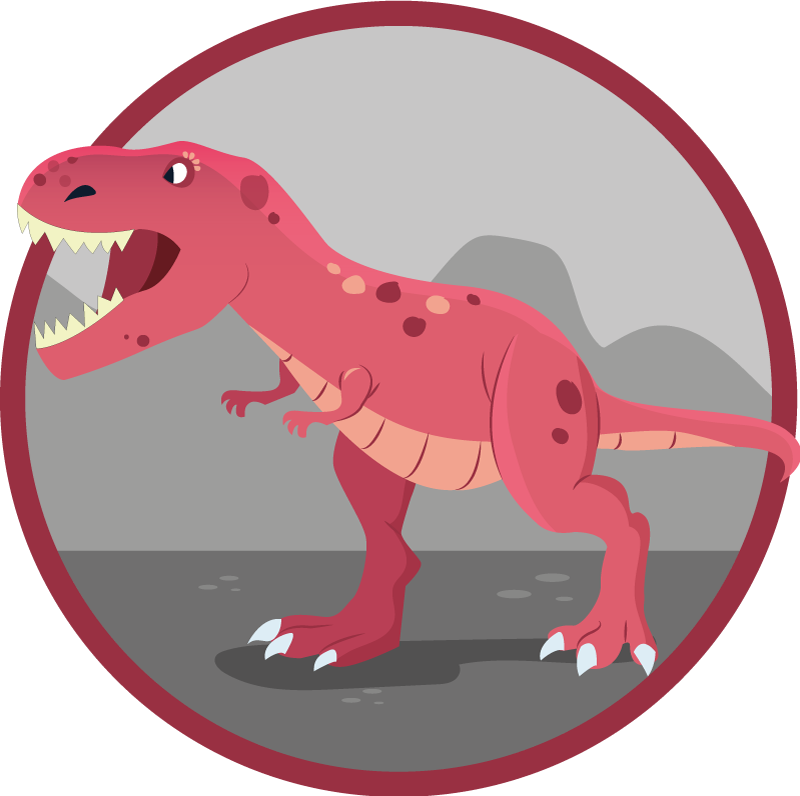 Rødt dinosaurbrøl 3d vinylteppe - Tenstickers