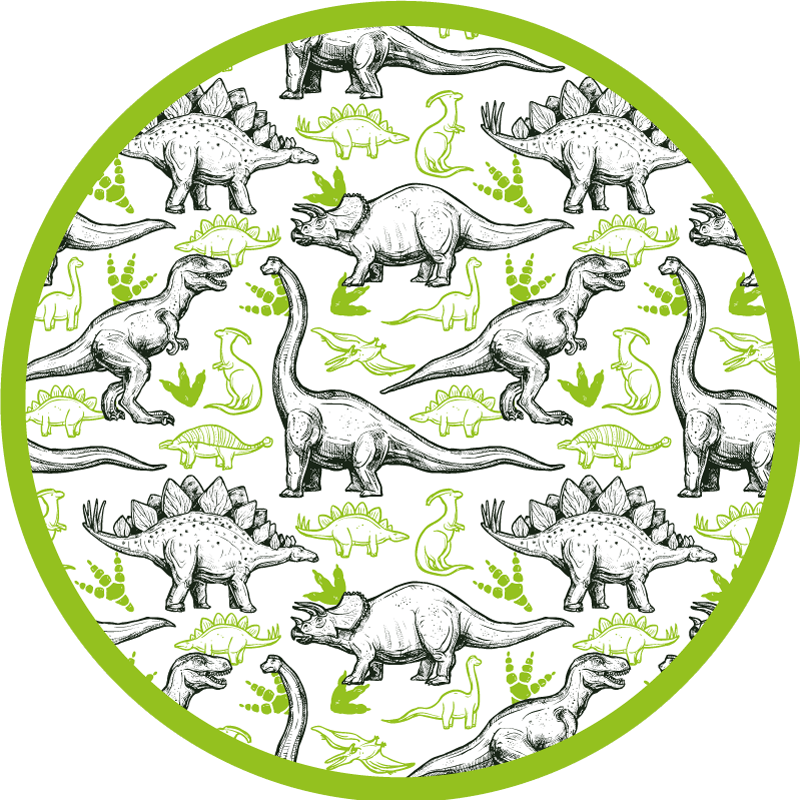 To farger, doodle, dinosaur, trykk, animal teppe - Tenstickers