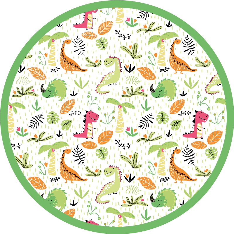 Safari eventyr sirkel Vinyl teppe flere barn - Tenstickers