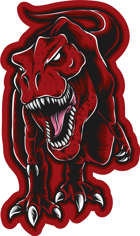 Skremmende t-rex ansiktsdyrteppe - Tenstickers