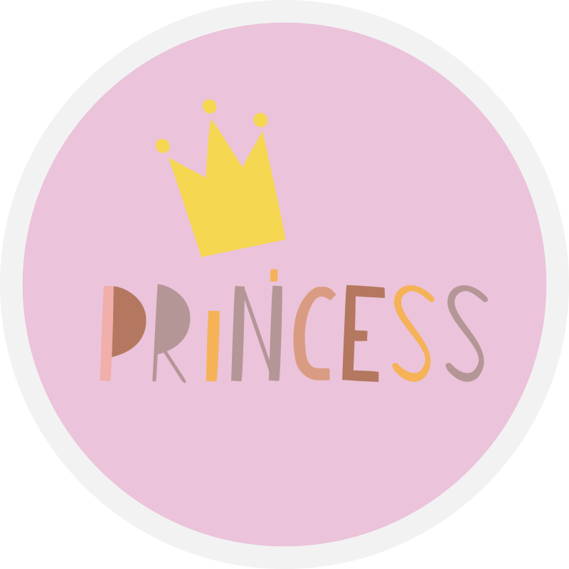 Prinsesse på rosa bakgrunn vinyl vinylteppe - Tenstickers