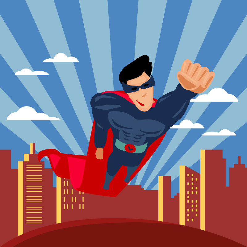 Superhelt flygende barn vinylteppe - Tenstickers