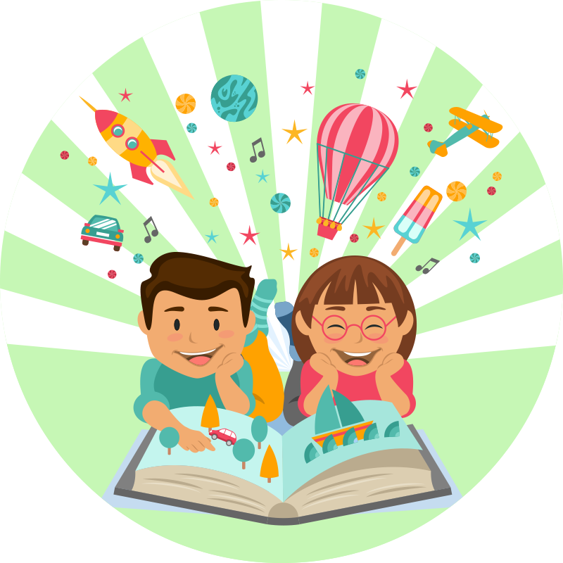 Fantasifull lesning vinyl teppe spedbarn - Tenstickers