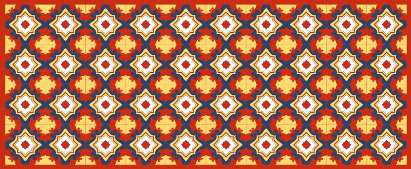 Knallrød fliser vinylteppe - Tenstickers