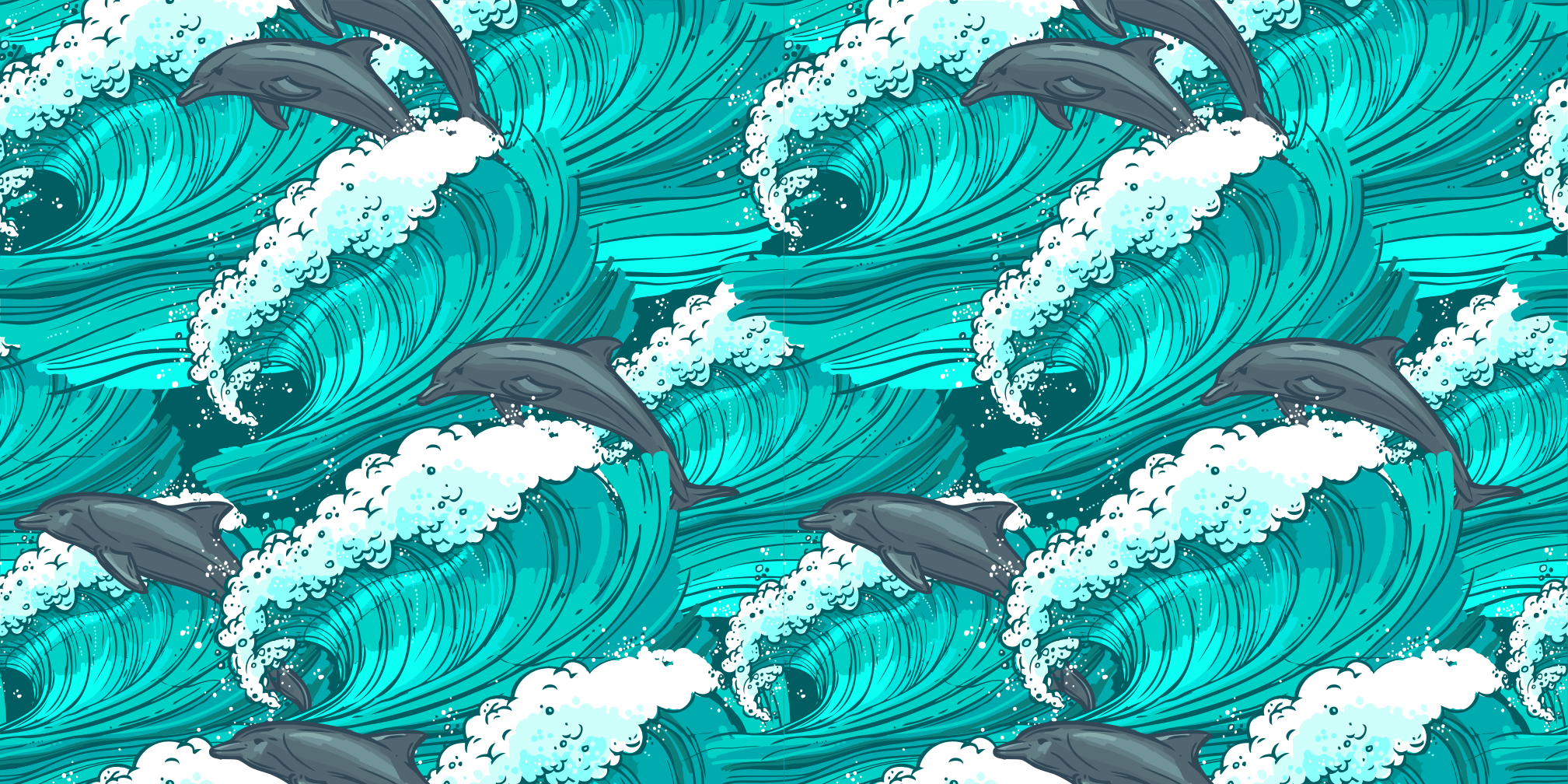 Delfin i havet animal vinyl teppe - Tenstickers