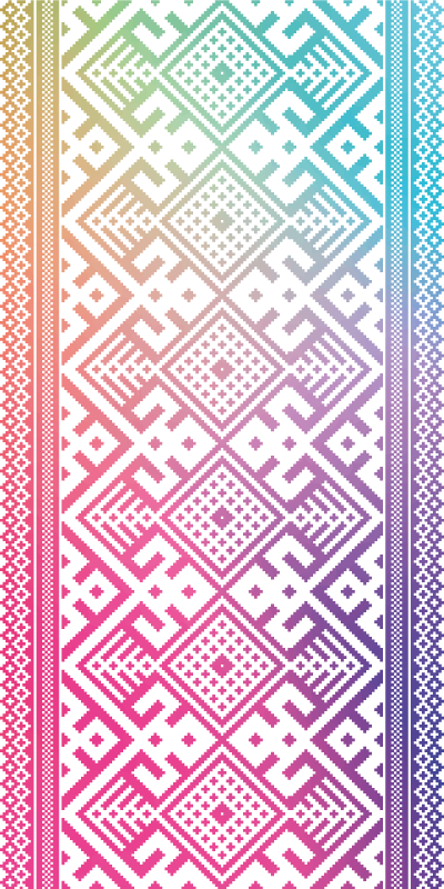 Flerfarget blomster etnisk tema etnisk teppe - Tenstickers