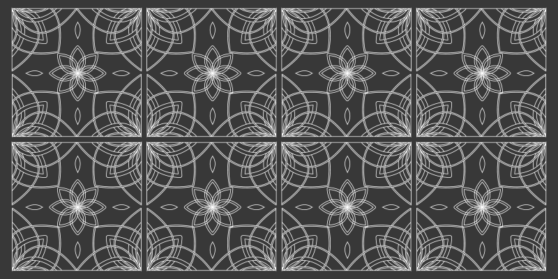 Blomsterkontur vinyl teppe blomster og planter - Tenstickers