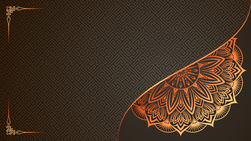 Gyldent mandala vinylteppe til hjemmekontor - Tenstickers