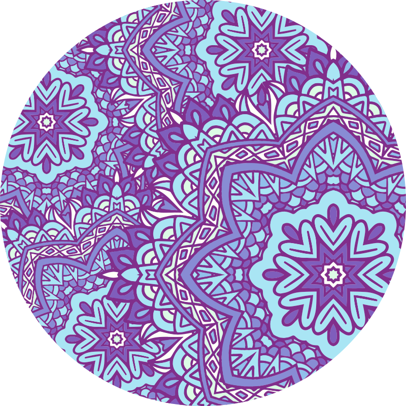 Livlig lilla motiv vinyl teppe mandala - Tenstickers
