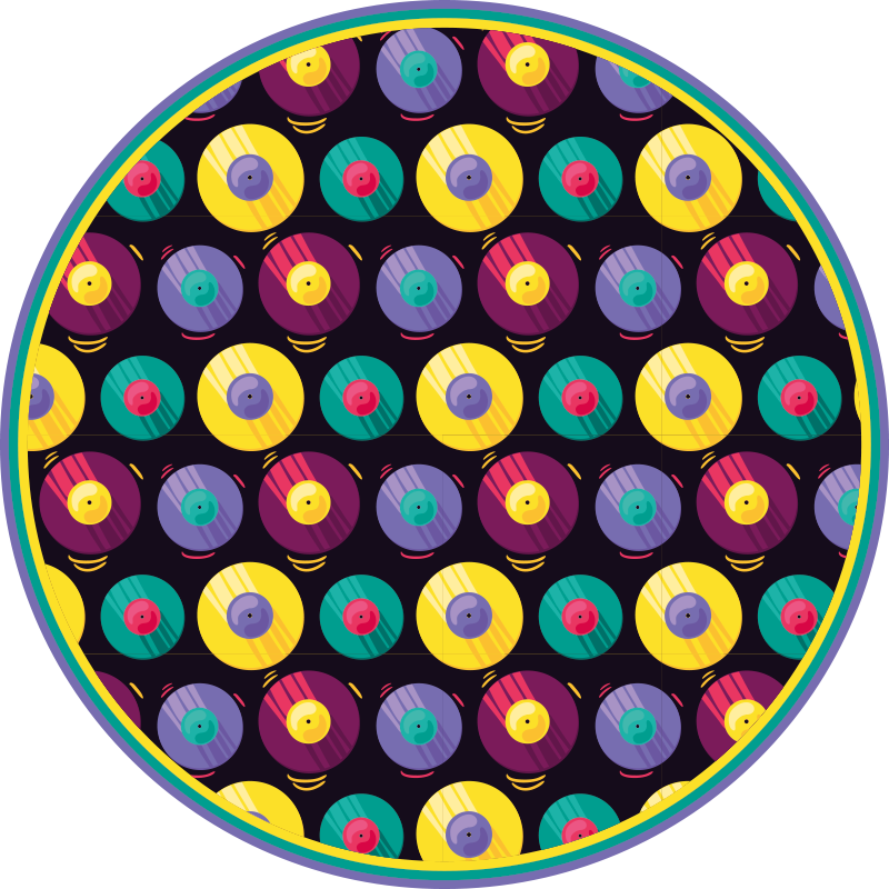 Mønster av vinylplate vintage vinyl teppe - Tenstickers