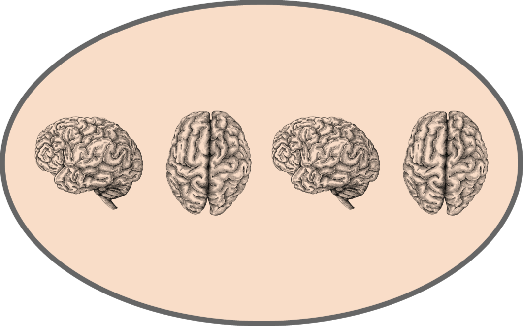 Rad med vintage hjerner vintage teppe - Tenstickers