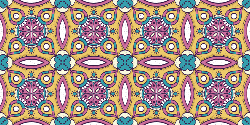 Retro mandalas vinyl teppe - Tenstickers
