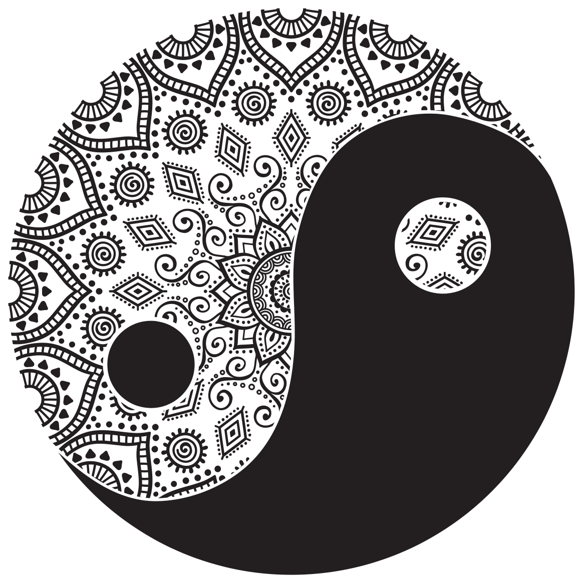 Mandala yin yang mandala vinylteppe - Tenstickers