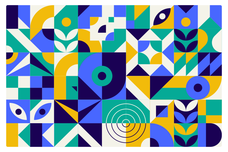 Moderne fargerikt mønster moderne teppe - Tenstickers