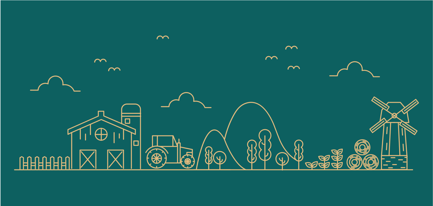 Tegneserie traktor og gårdsgjenstander dyreteppe - Tenstickers